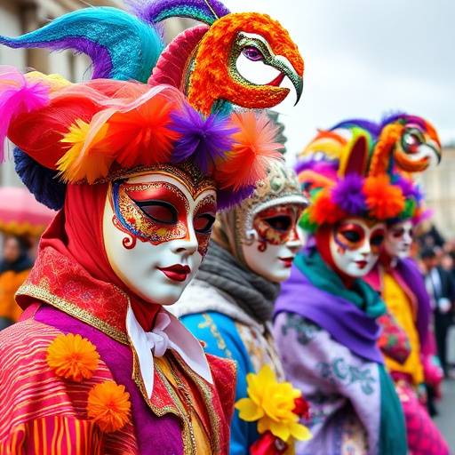 Il Carnevale di Venezia, una festa tradizionale italiana con maschere e costumi colorati