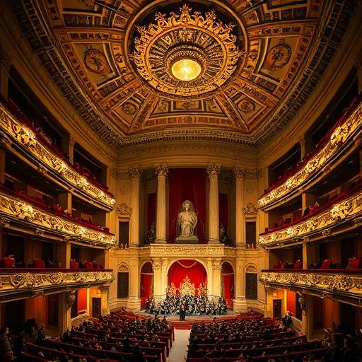 Interno del Teatro alla Scala di Milano durante una rappresentazione
